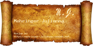 Mehringer Julianna névjegykártya