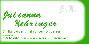 julianna mehringer business card